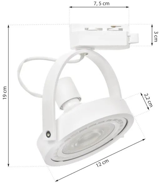 Luce Spot per sistema a binario LUGAR 1xAR111 - GU10/25W/230V
