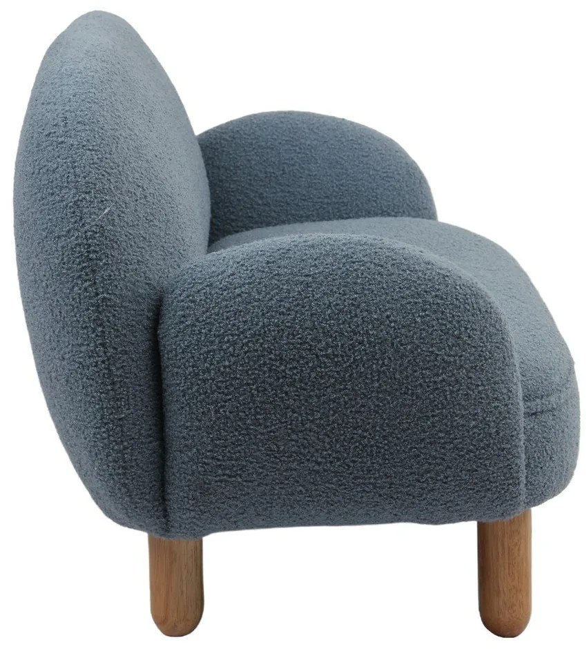 Poltrona per bambini blu con rivestimento in bouclé Rocky – Vipack