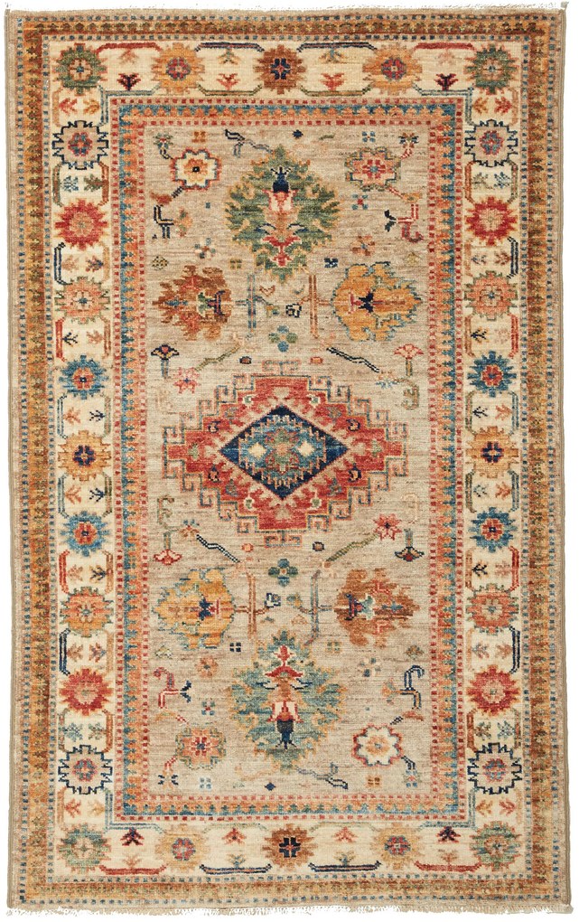 Kazak Tappeto orientale 80x130 Grigio (Pakistan) Annodato A Mano