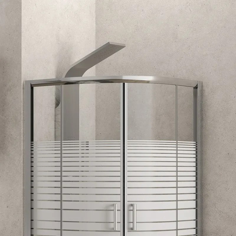 Box doccia 90x90 semicircolare vetro serigrafato altezza 180cm | K400 - KAMALU