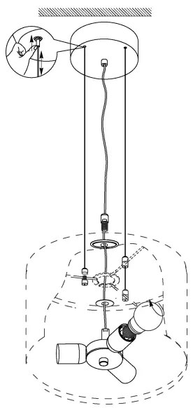 Eglo 31608 - Lampadario a sospensione con filo MASERLO 3xE27/60W/230V