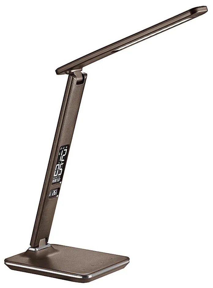 Solight WO45-H - Lampada LED da tavolo con display LED/9W/230V marrone