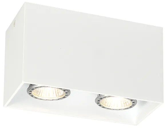 Faretto da incasso di design bianco 2 luci GU10 50 mm - Qubo