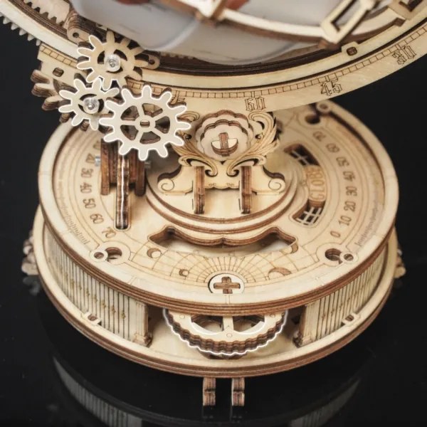 RoboTime - 3D puzzle meccanico in legno Globo luminoso