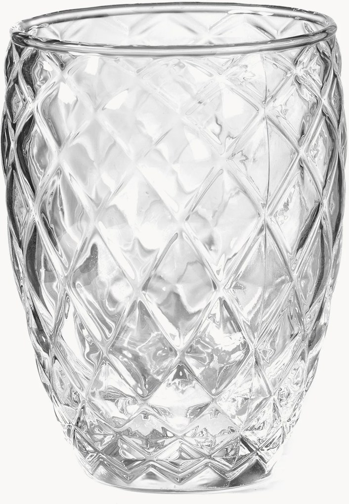 Set di 6 bicchieri in vetro soffiato Diamond