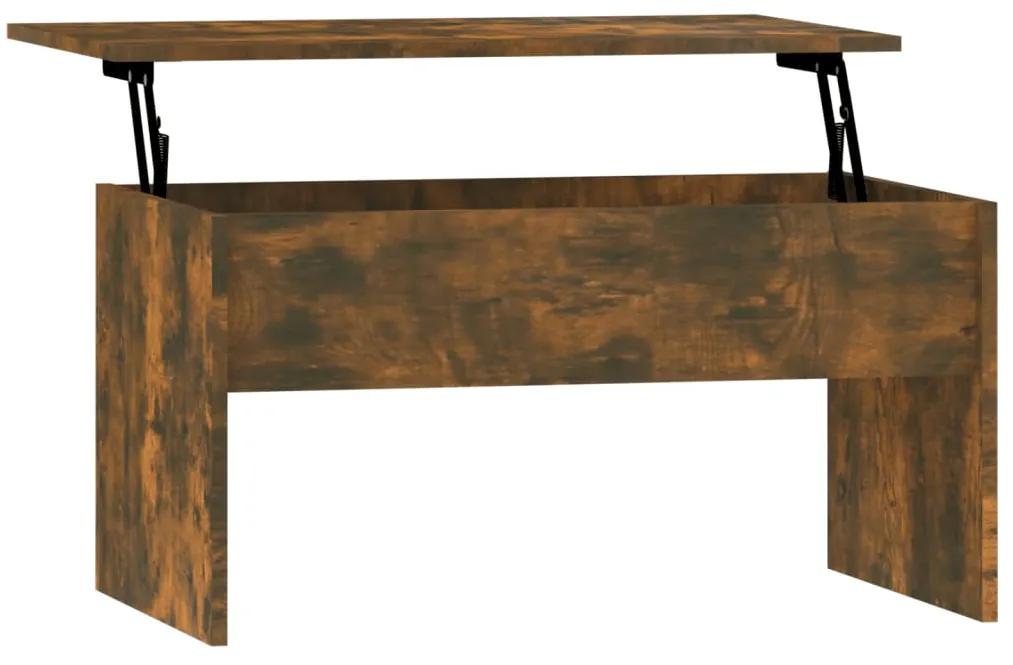 Tavolino rovere fumo 80x50,5x41,5 cm in legno multistrato