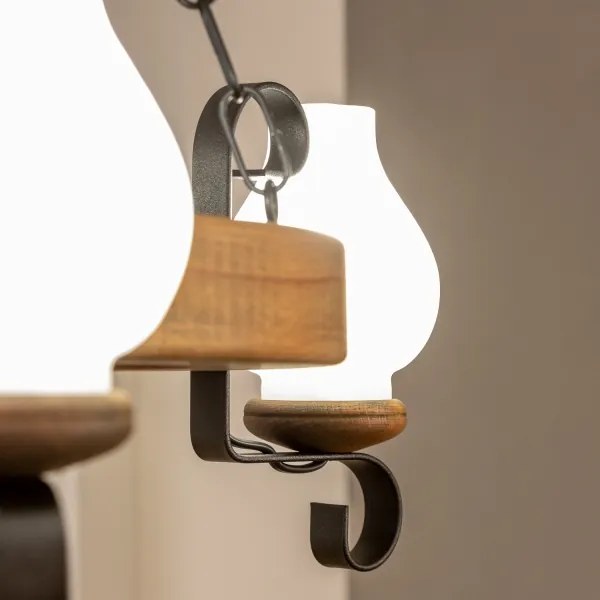 Brilagi - Lampadario a sospensione con catena ROATA 3xE14/40W/230V faggio