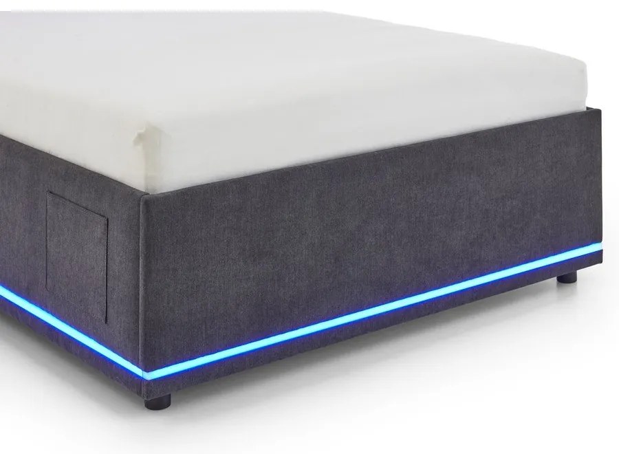 Letto da bambini grigio scuro imbottito con contenitore e rete inclusi 120x200 cm Circle – Meise Möbel