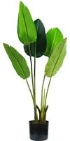 Pianta Artificiale Strelitzia H100 cm con Vaso Verde