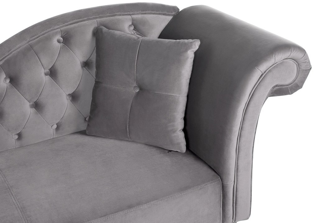 Chaise longue per lato destro in velluto grigio LATTES Beliani