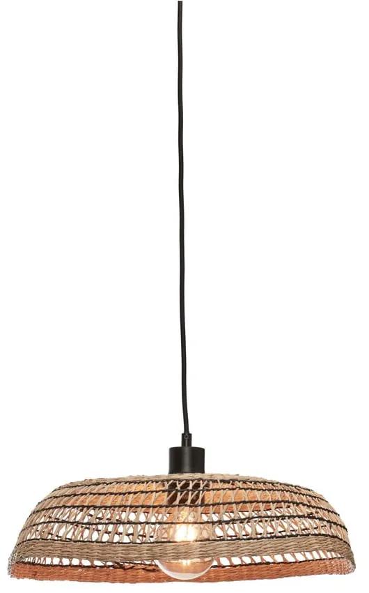 Lampada a sospensione con paralume in seagrass in colore nero-naturale ø 45 cm Pantanal - Good&amp;Mojo