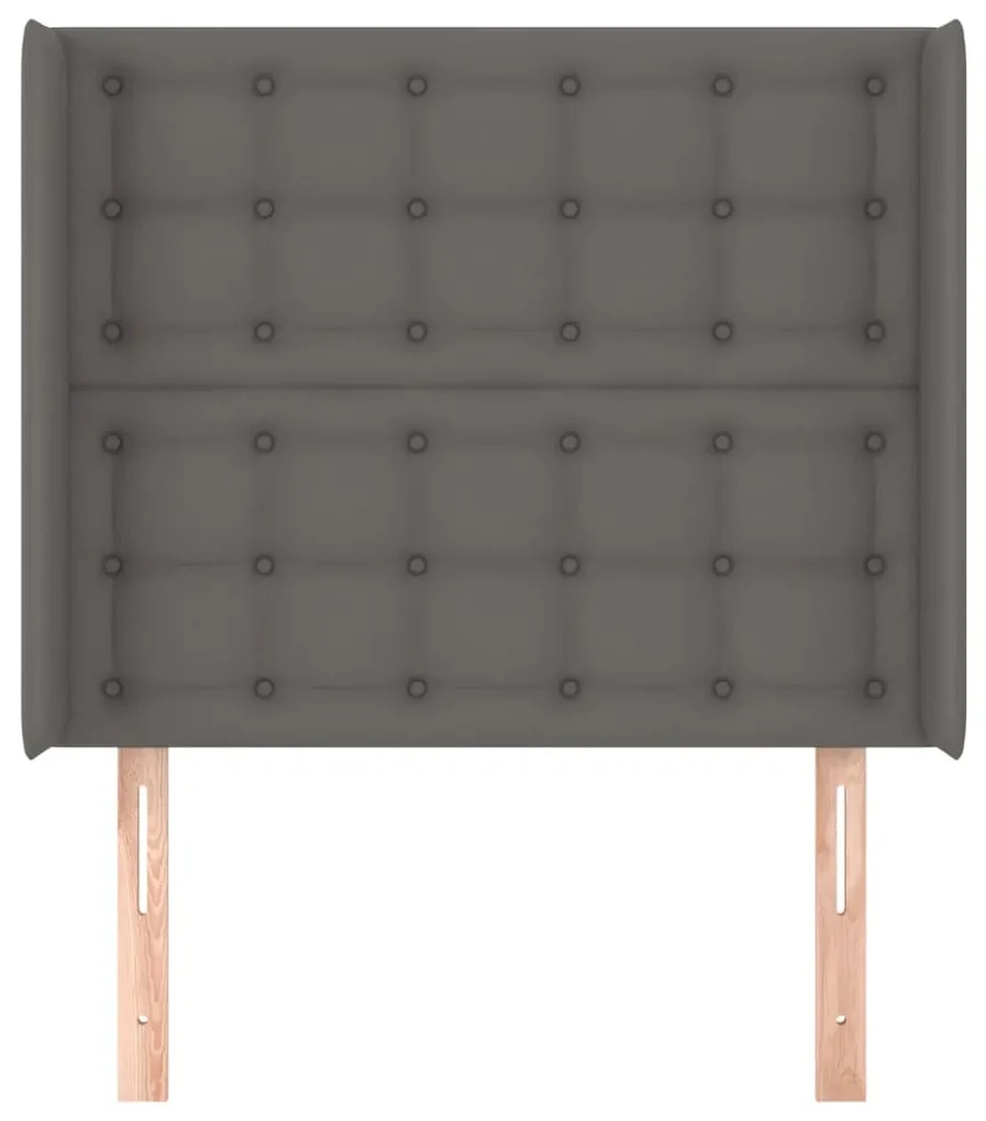 Testiera ad orecchio grigio 93x16x118/128 cm in similpelle