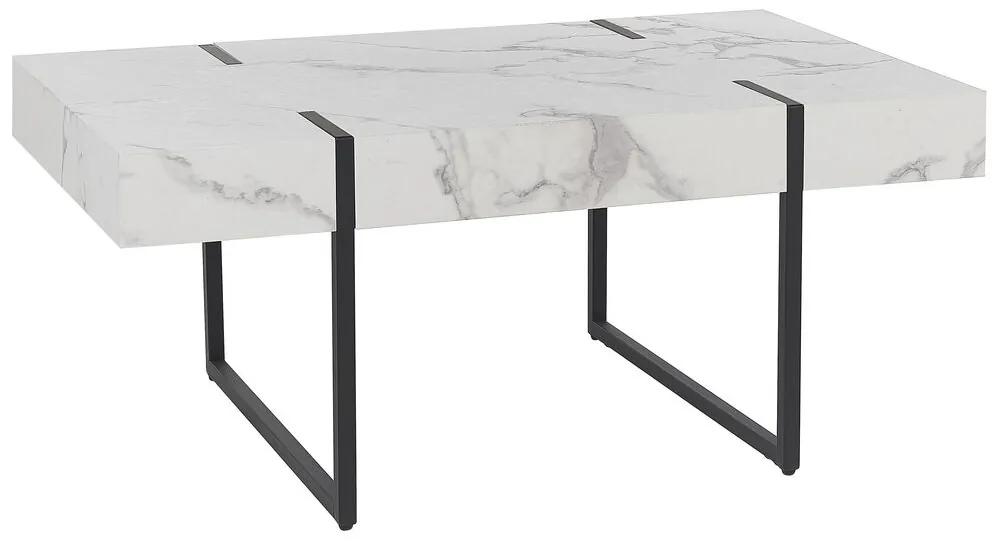 Tavolino effetto marmo bianco e nero 100 x 60 cm MERCED Beliani