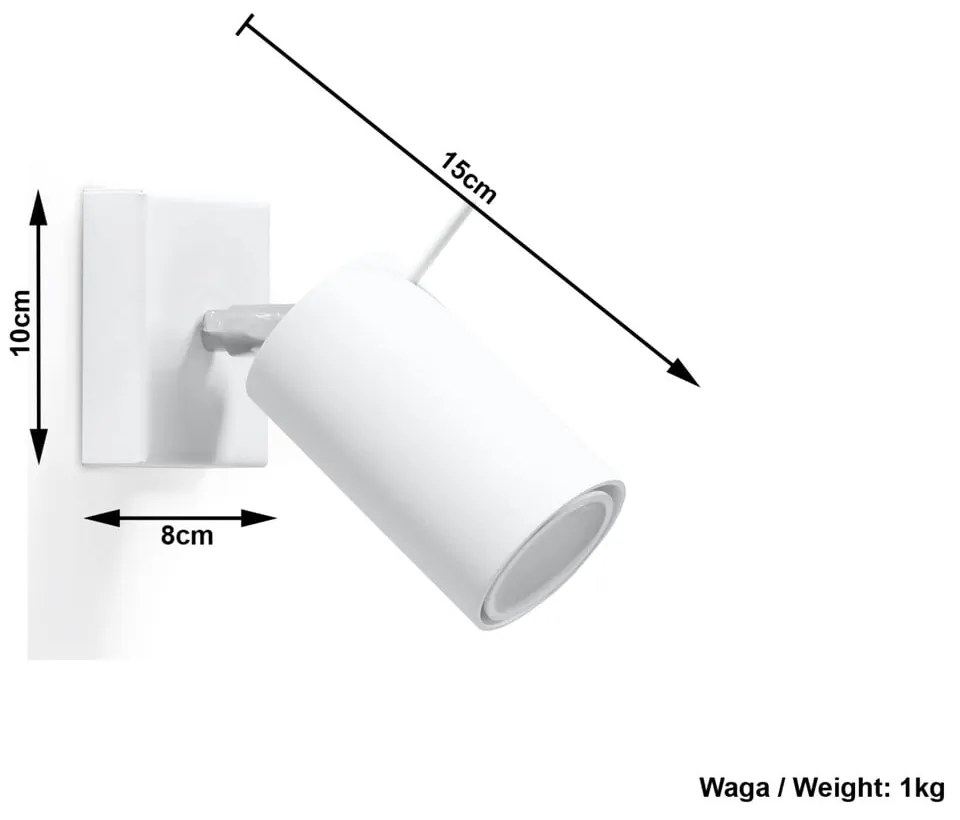 Lampada da parete bianca Etna - Sollux