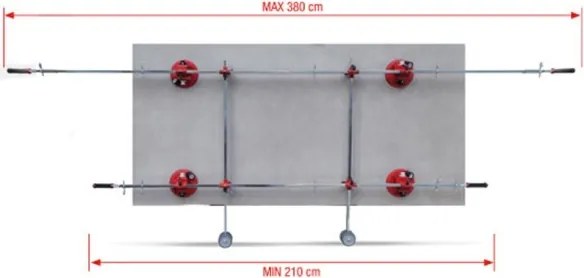 Kit movimentazione grandi formati con ruote Montolit Superlift 300-70SL-MOB