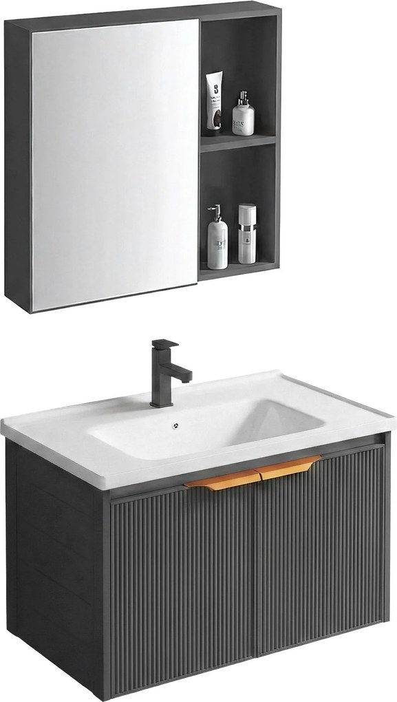 Set di mobili da bagno con lavabo Mario 60cm Grey