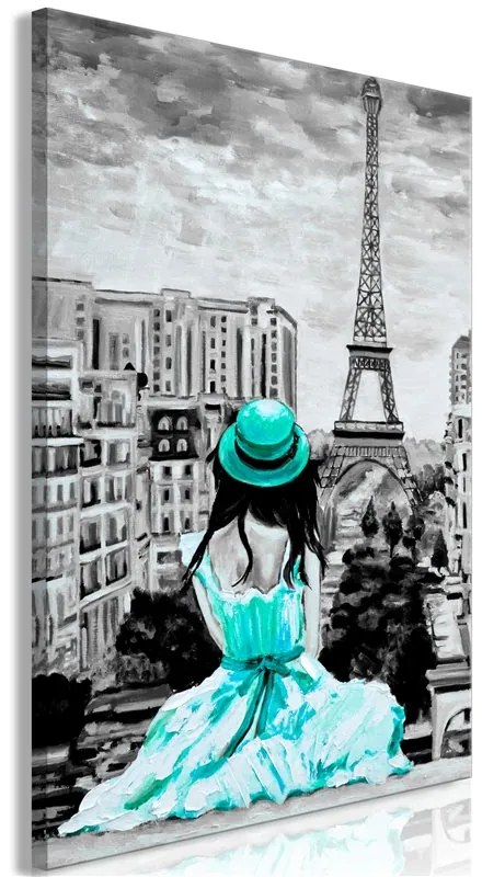 Quadro Paris Colour (1 Part) Vertical Green  Colore Grigio, Dimensioni e Misure 60x90