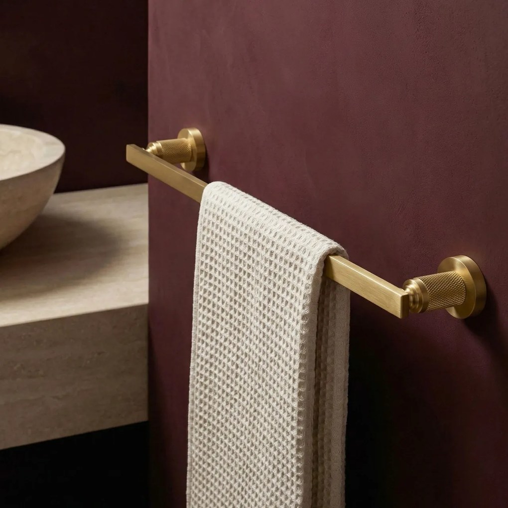 Porta asciugamani da parete Rivo 81301 in oro spazzolato – 60x6,5x4,2 cm