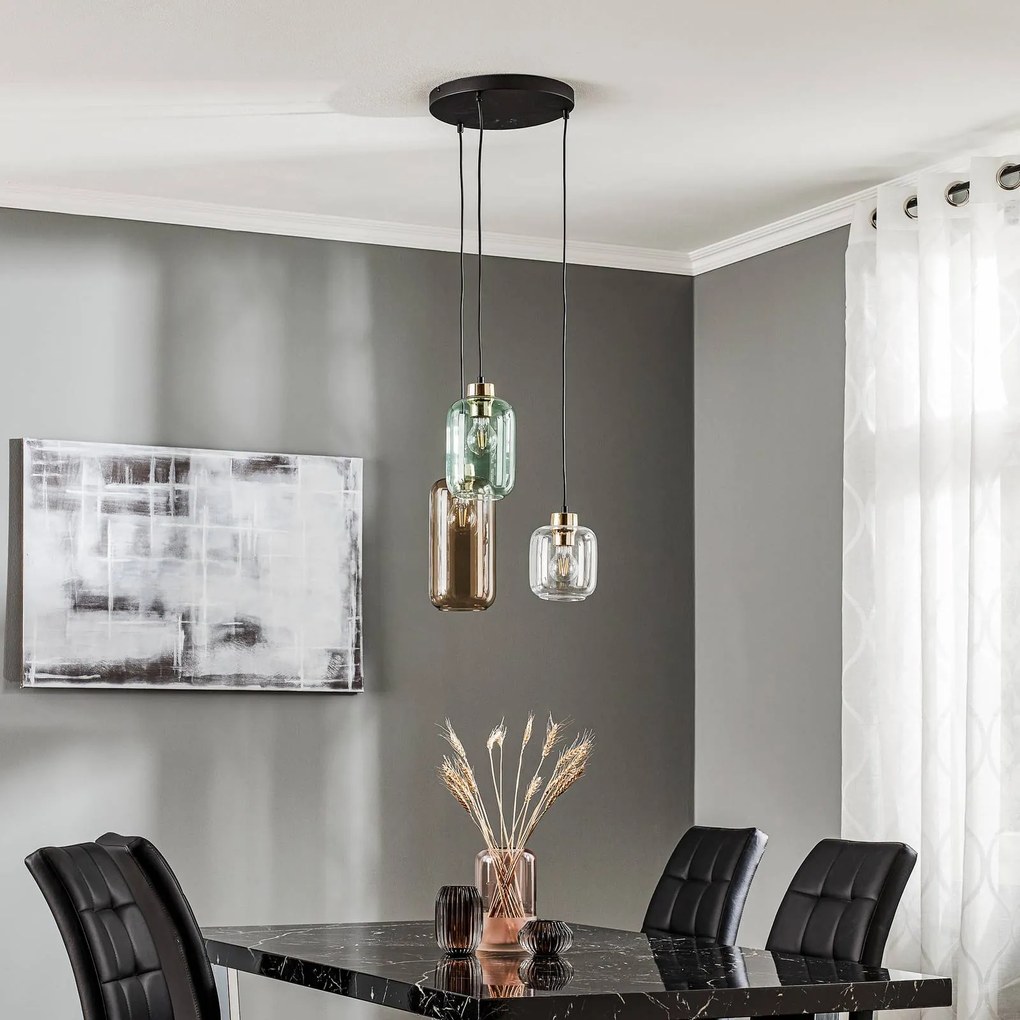 Lampada a sospensione in vetro Marco Green TK Lighting, dimmerabile, Chiaro / Trasparente, Soggiorno / Sala da pranzo, Vetro, Moderno, Lampada a sospensione