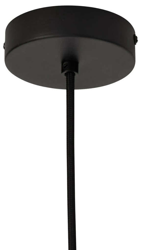 Lampada a sospensione Japandi nera con bambù - Kea