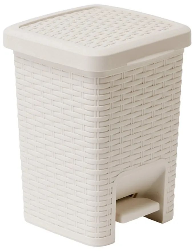 Cestino a pedale per il bagno color crema Cestino a pedale in rattan Calico, 6 l - Addis