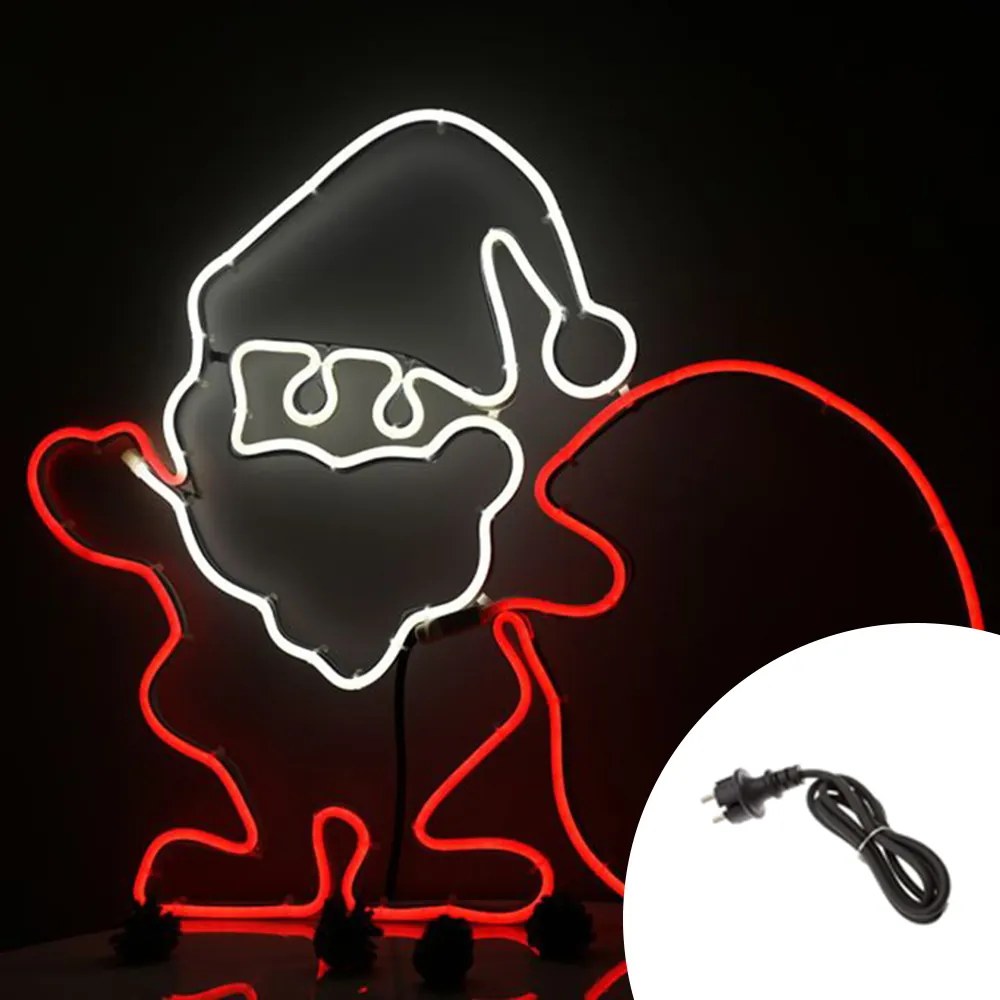 Babbo Natale con sacco luminoso da 60cm 480 Led Neon Flex Multicolore da esterno Wisdom