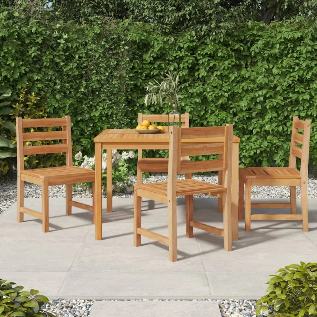 Set da Pranzo per Giardino 5 pz in Legno Massello di Teak