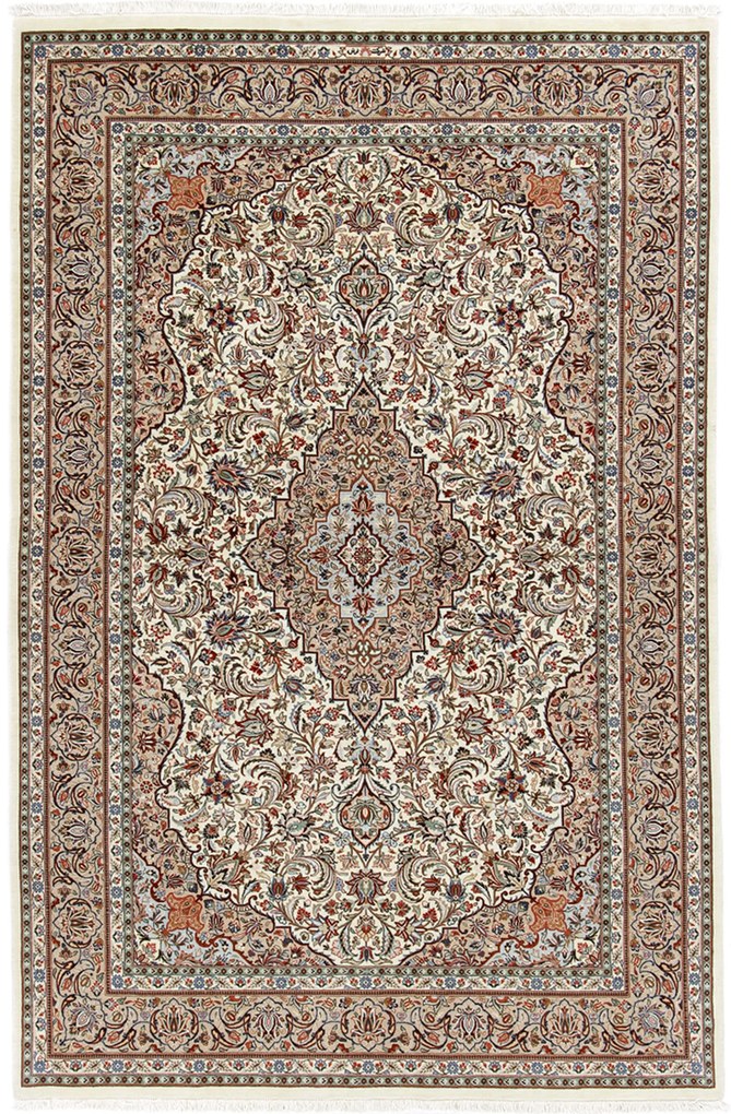Isfahan Tappeto 220 x 140 (Iran) Annodato A Mano