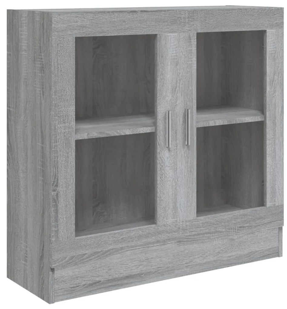 Mobile vetrina grigio sonoma 82,5x30,5x80 cm legno multistrato