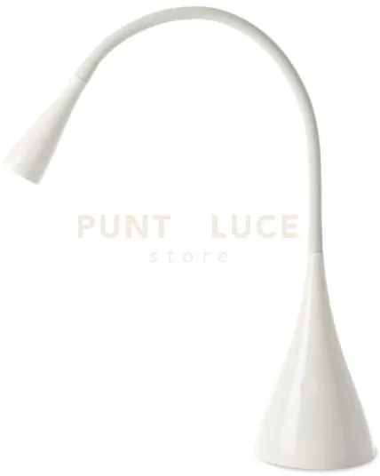 Lampada da tavolo in plastica bianco lucido snake led 4w 3000k 300l...