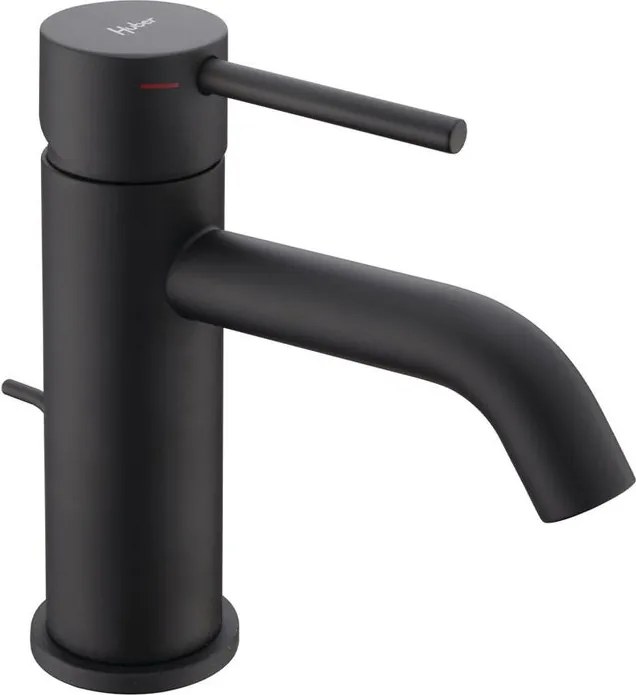 Rubinetto per lavabo a canna bassa getto laminare cristallino TAYRONA verniciato opaco HUBER H 16.4 cm