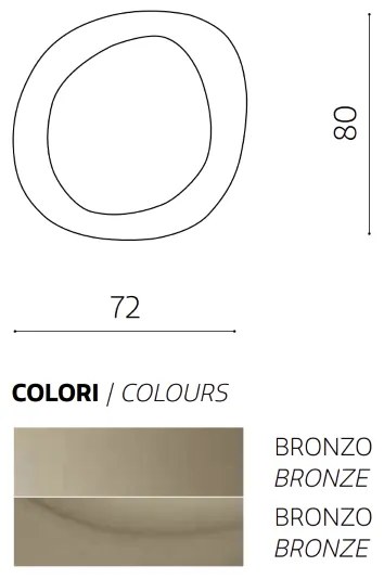 Specchio sagomato MOVE 72X80 cm con cornice curva Bronzo