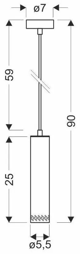 Lampada a sospensione nera con paralume in legno ø 7 cm Tubo - Candellux Lighting