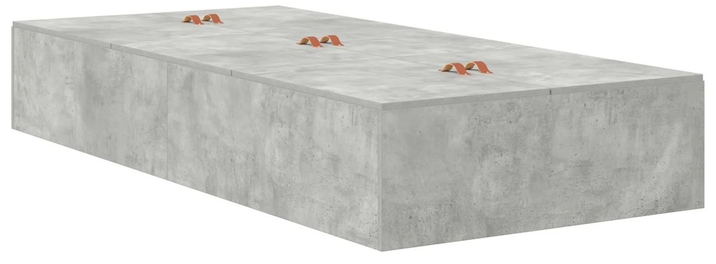 Letto contenitore grigio cemento legno ingegnerizzato