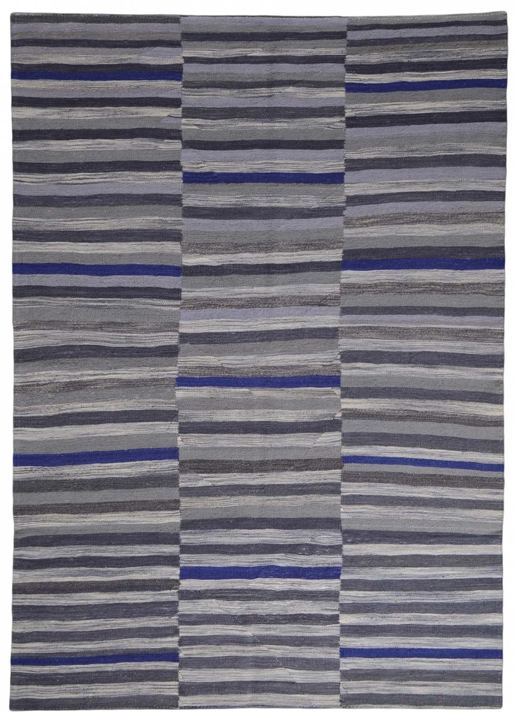 Kilim Tappeto 270x190 Nero (Iran) Tessuto A Mano
