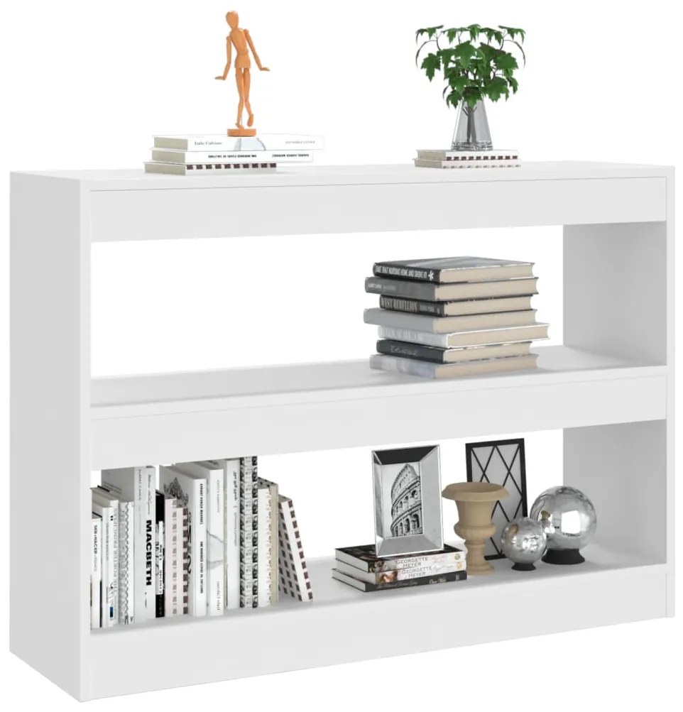 Libreria/divisorio bianco 100x30x72 cm