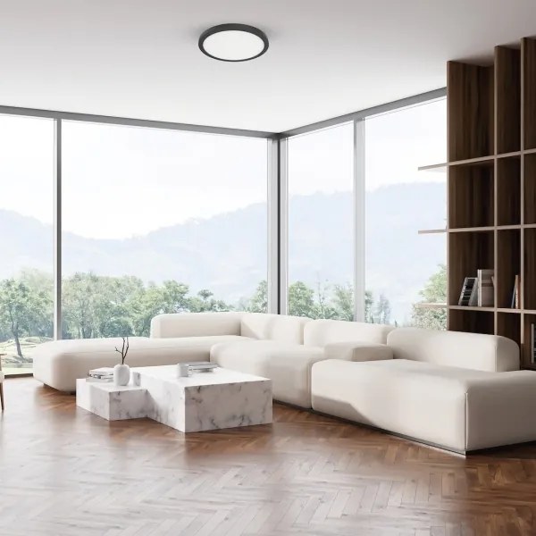 Plafoniera EVORA LED/18W/230V 3000/4000/6000K Ø 22,5 cm nero