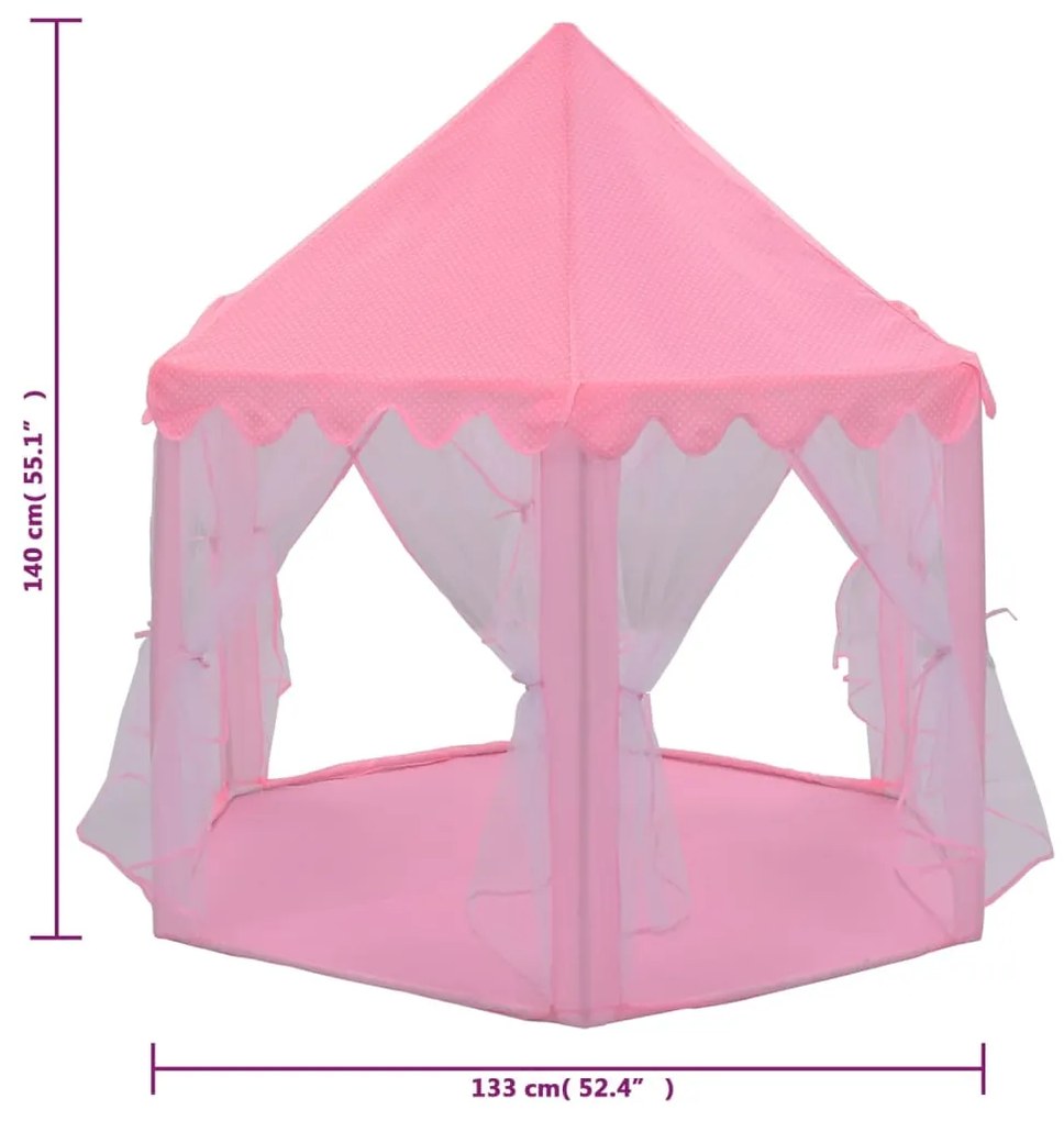 Tenda da Gioco Principessa con 250 Palline 133x140 cm Rosa