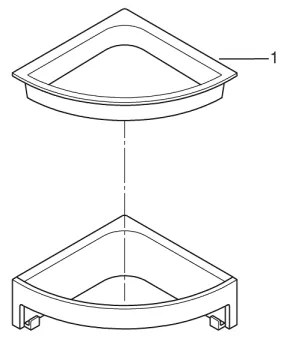 GROHE 41106000 - Ripiano angolare per doccia START CUBE 16 cm, cromo lucido