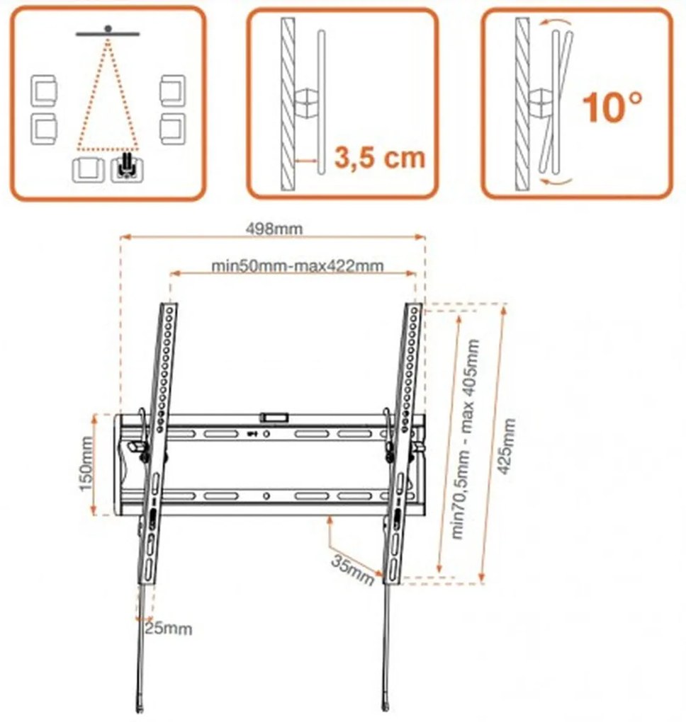 Supporto TV METRONIC 451064 35 kg