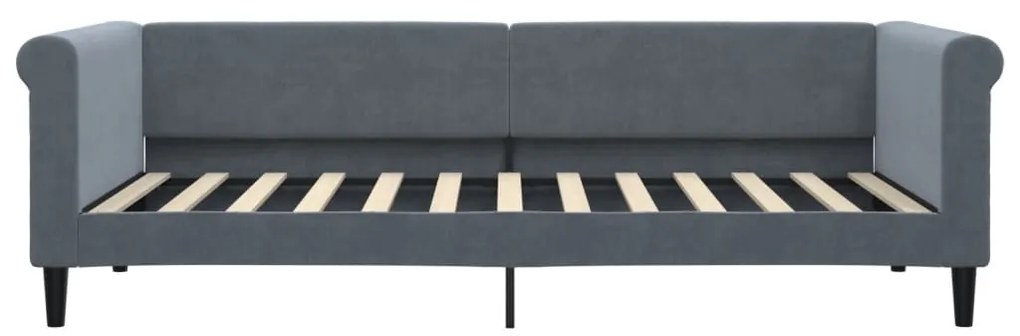 Letto da giorno grigio scuro 90x200 cm in velluto