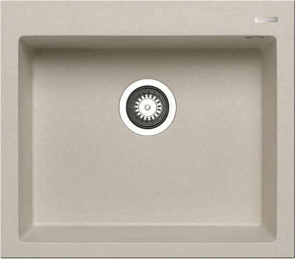 Lavello integrato 1 vasca in granito beige PYRAMIS Voyager L 50 x L 57 cm