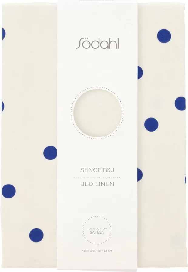 Set copripiumino e federa blu/color crema in raso di cotone per letto singolo 140x200 cm Solaris – Södahl