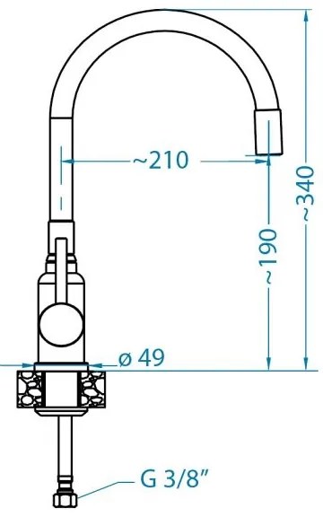 ALVEUS 1144433 - Rubinetto per lavello con braccio flessible MINTAS 34 cm opaco nero