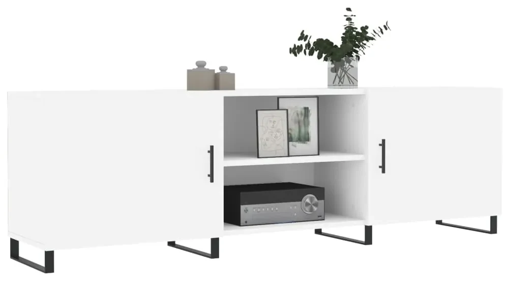 Mobile porta tv bianco 150x30x50 cm in legno multistrato