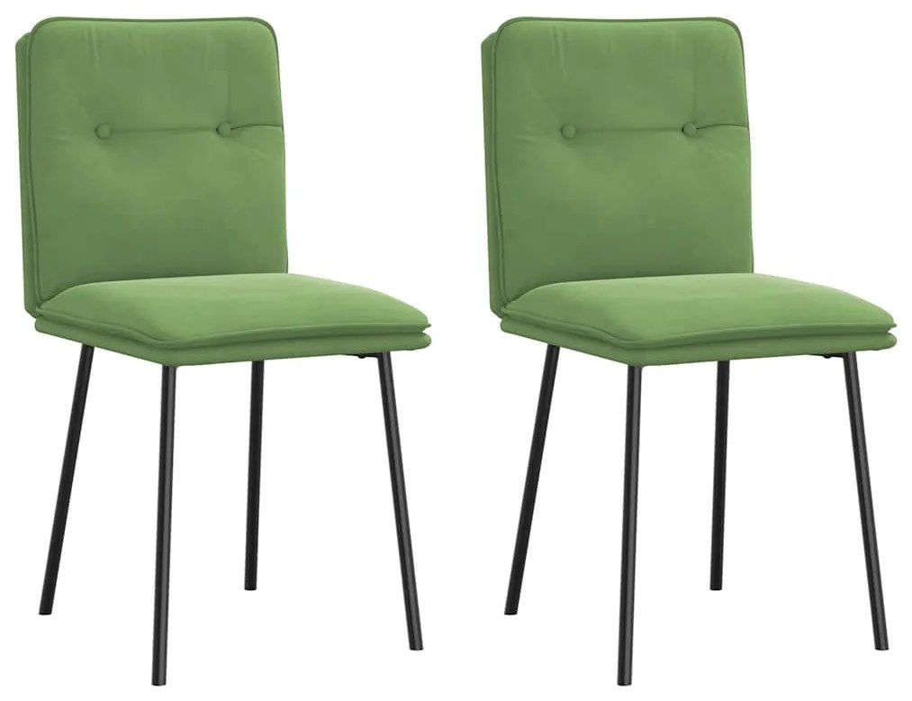 Sedie Da Pranzo 2 Pz Verde Chiaro İn Velluto /