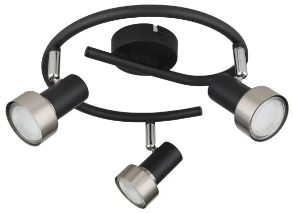 Globo 57917-3N - Faretto MASON 3xGU10/25W/230V nero/argento