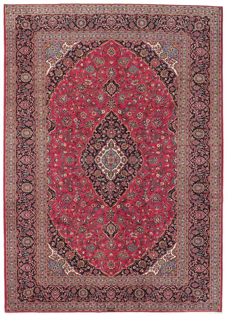 Kashan Tappeto 350x250 (Iran) Annodato A Mano