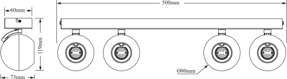 Osram - Faretto SPOT SPHERAL 4xGU10/6W/230V bianco