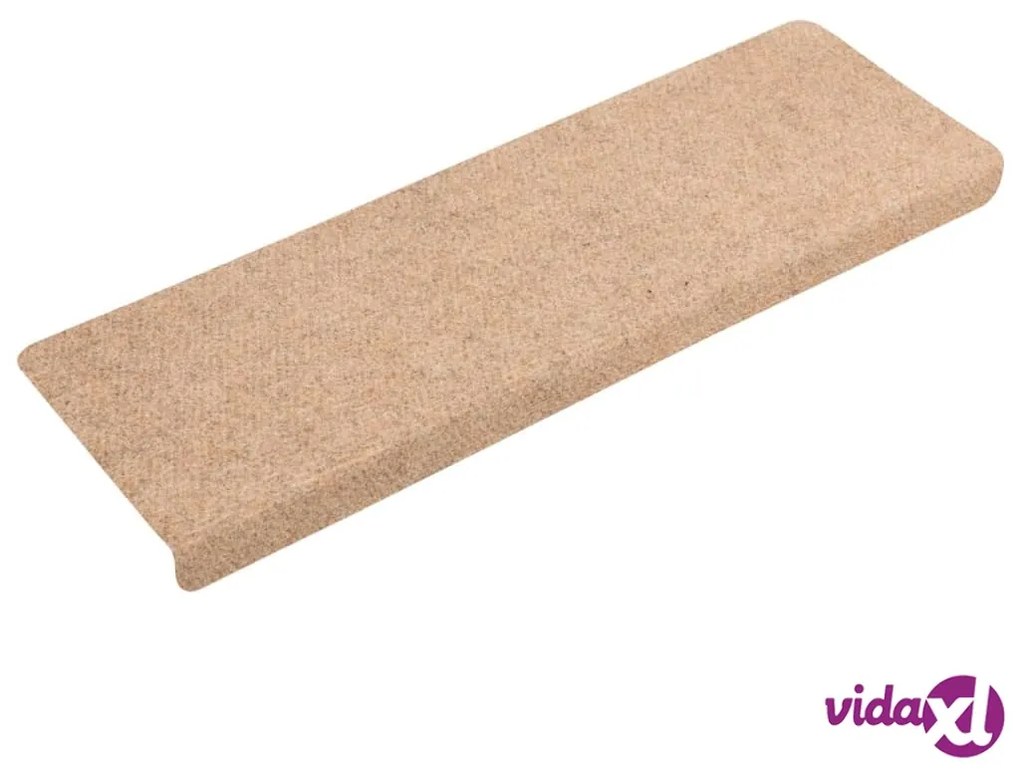 vidaXL Tappetini per Scale Tessuto Agugliato 15 pz 65x21x4 cm Marroni